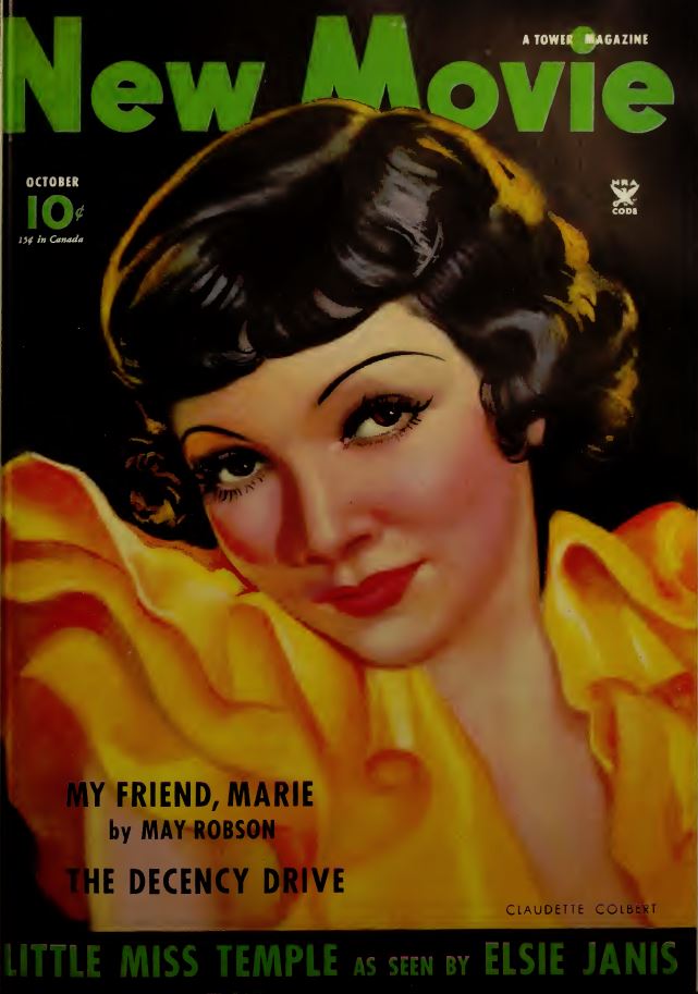 NEW MOVIE | THE magazine side cover Issue 59 October 1934