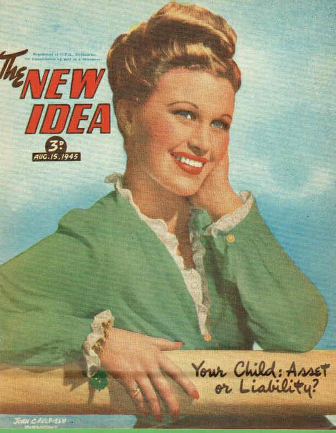 NEW IDEA magazine side cover 15 August 1945