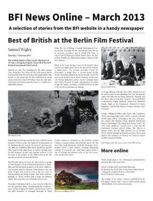 NEWS FROM THE BRITISH FILM INSTITUTE magazine side cover March 2013