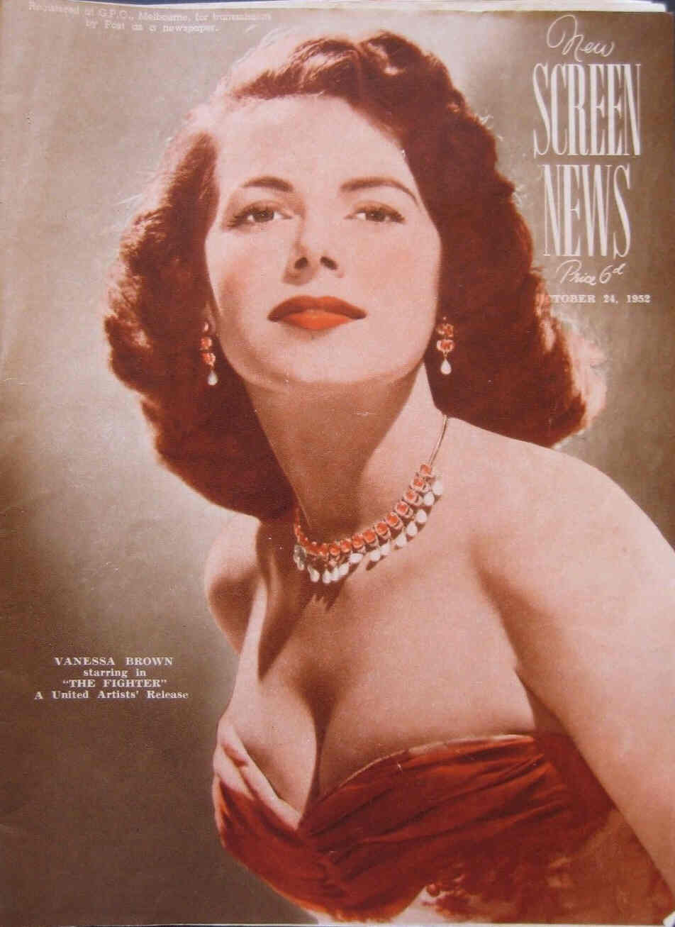 NEW SCREEN NEWS magazine side cover 24 October 1952