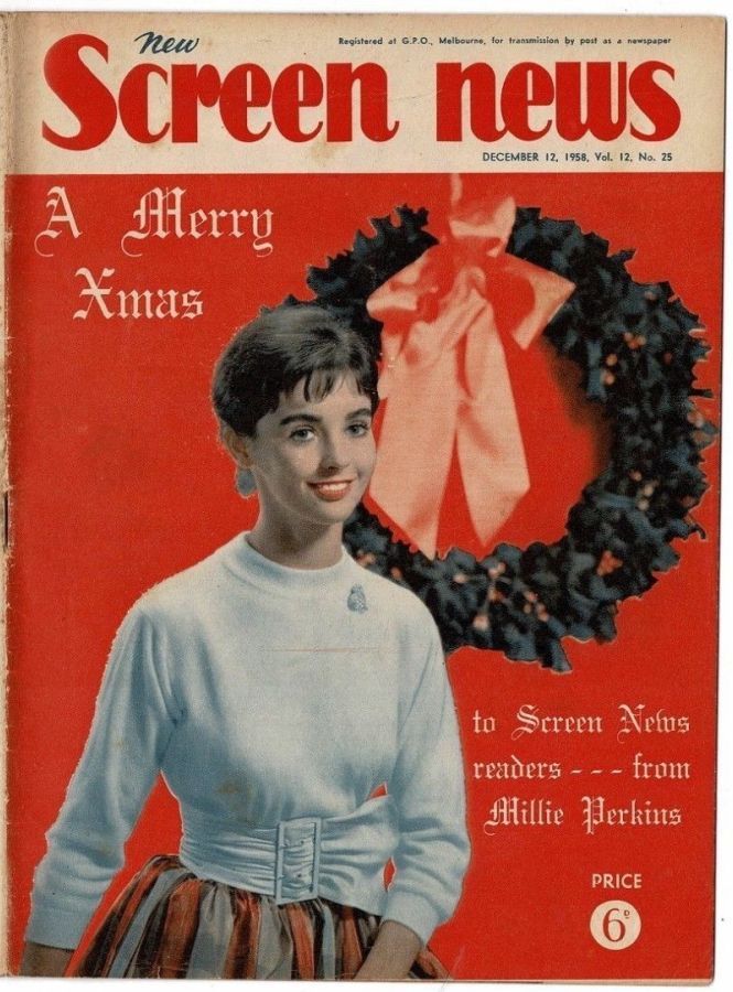 NEW SCREEN NEWS magazine side cover  Vol 12 No  25 12 December 1958