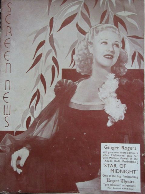 NEW SCREEN NEWS magazine side cover  August 1935