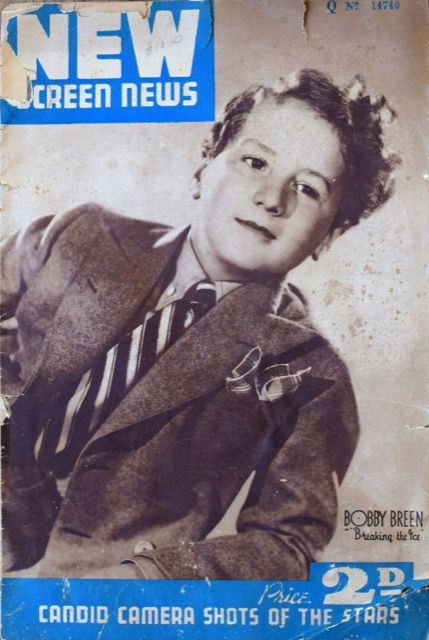 NEW SCREEN NEWS magazine side cover 10 December 1938