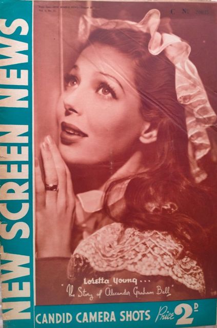 NEW SCREEN NEWS magazine side cover  Vol 2 No 10 26 August 1939