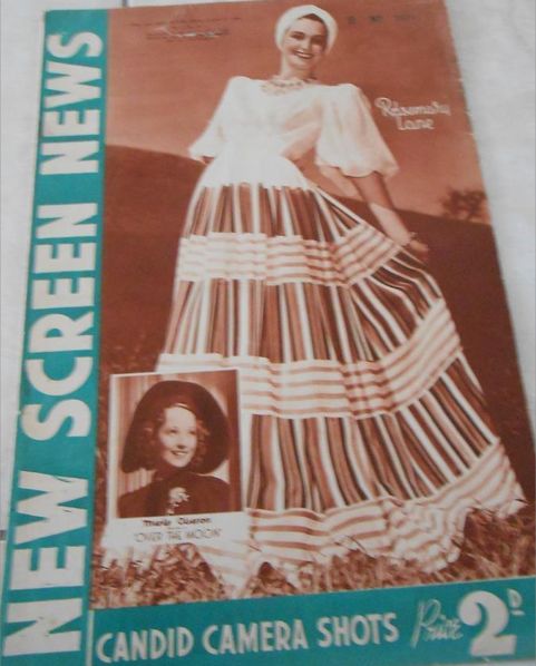 NEW SCREEN NEWS magazine side cover 17 August 1940