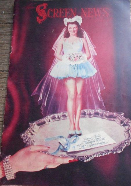 NEW SCREEN NEWS magazine side cover 13 October 1945