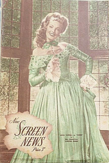 NEW SCREEN NEWS magazine side cover 30 April 1948
