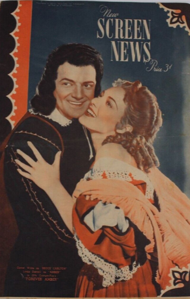 NEW SCREEN NEWS magazine side cover 7 May 1948