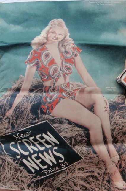 NEW SCREEN NEWS magazine side cover 17 June 1949