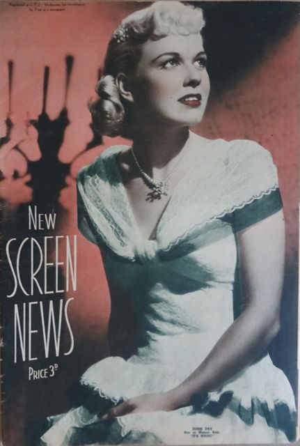 NEW SCREEN NEWS magazine side cover 15 July 1949