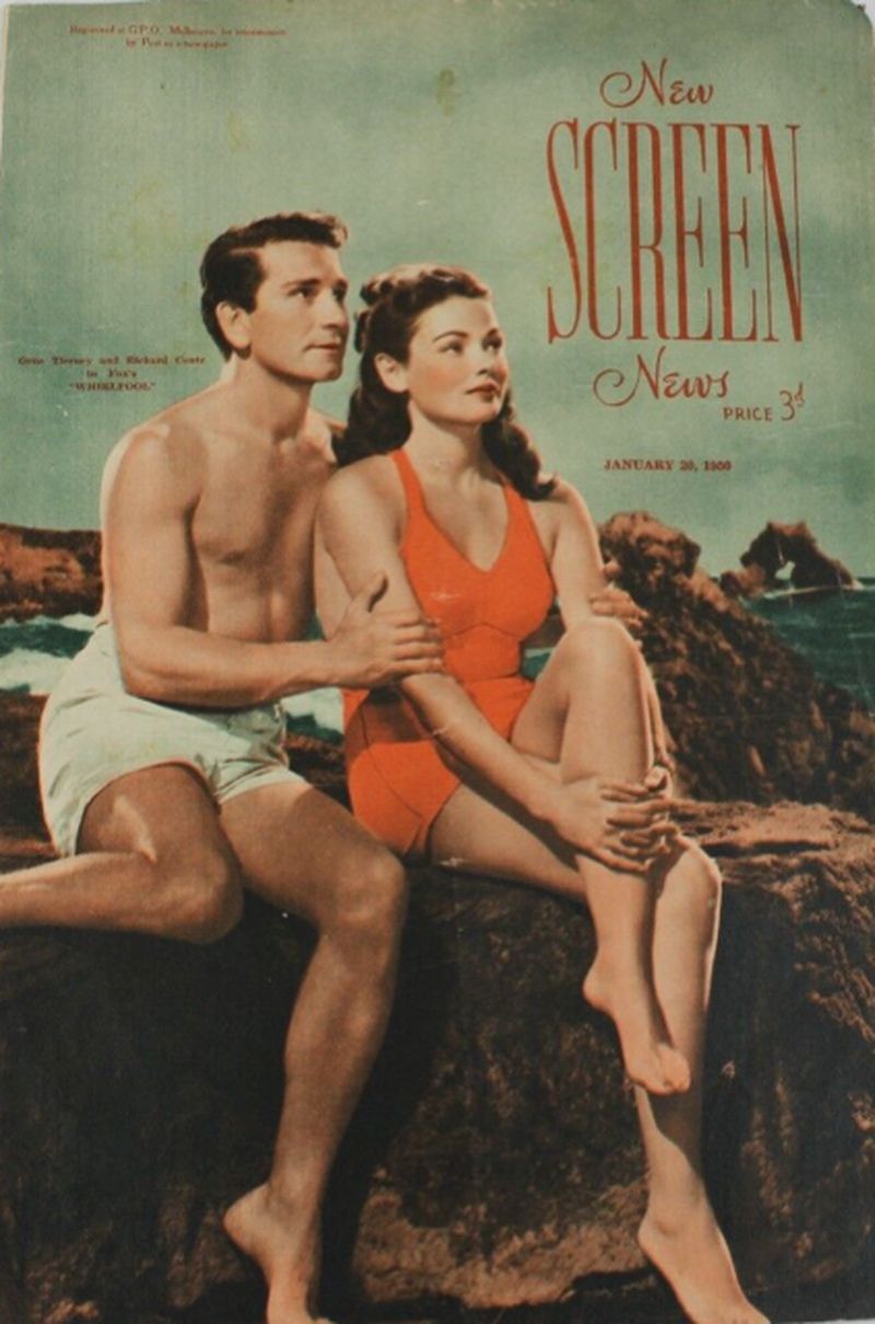 NEW SCREEN NEWS magazine side cover 20 January 1950