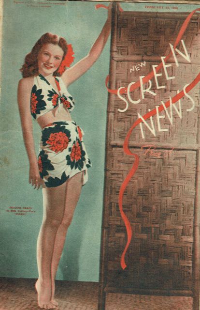 NEW SCREEN NEWS magazine side cover 10 February 1950