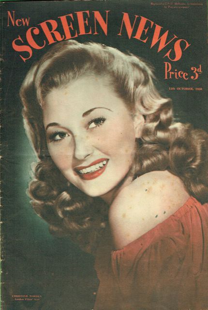 NEW SCREEN NEWS magazine side cover 13 October 1950