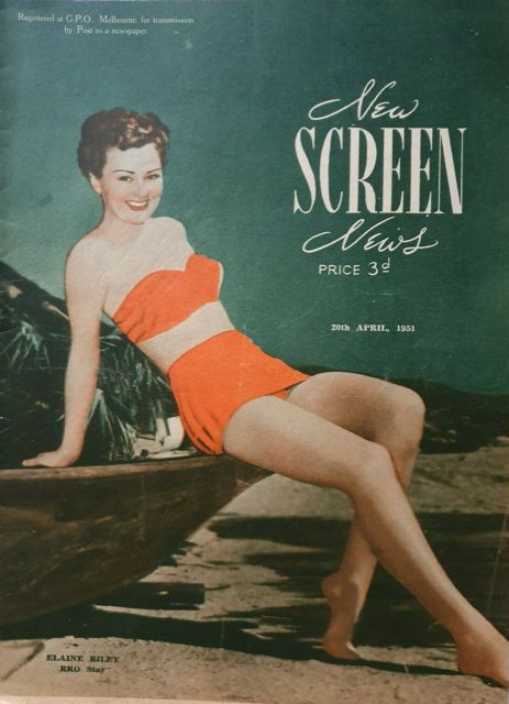 NEW SCREEN NEWS magazine side cover 20 April 1951
