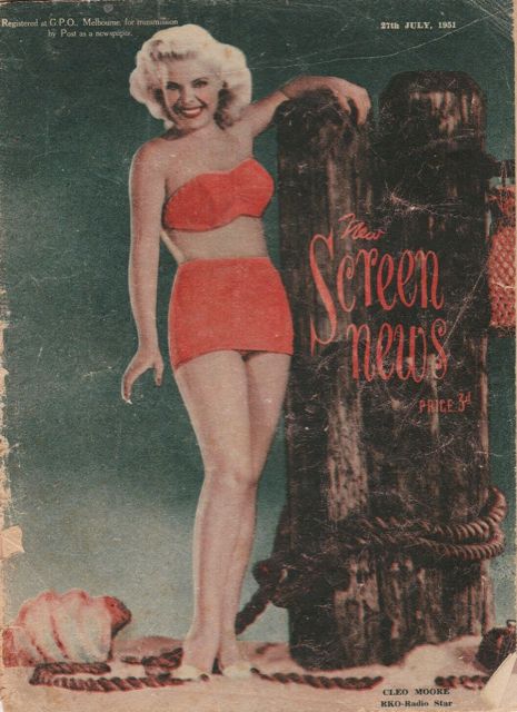 NEW SCREEN NEWS magazine side cover 27 July 1951