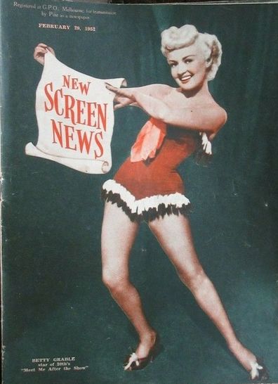NEW SCREEN NEWS magazine side cover 29 February 1952