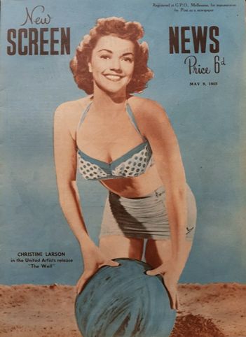 NEW SCREEN NEWS magazine side cover 9 May 1952