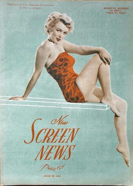 NEW SCREEN NEWS magazine side cover 20 June 1952