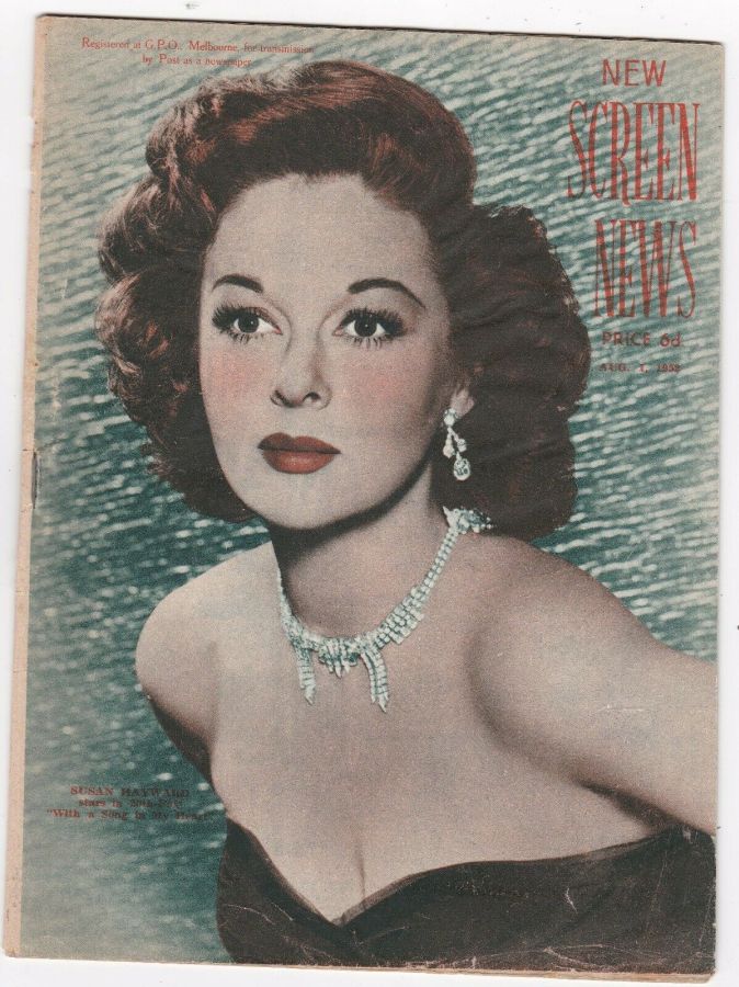 NEW SCREEN NEWS magazine side cover 1 August 1952
