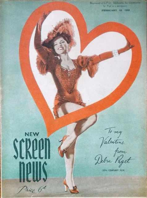NEW SCREEN NEWS magazine side cover 13 February 1953