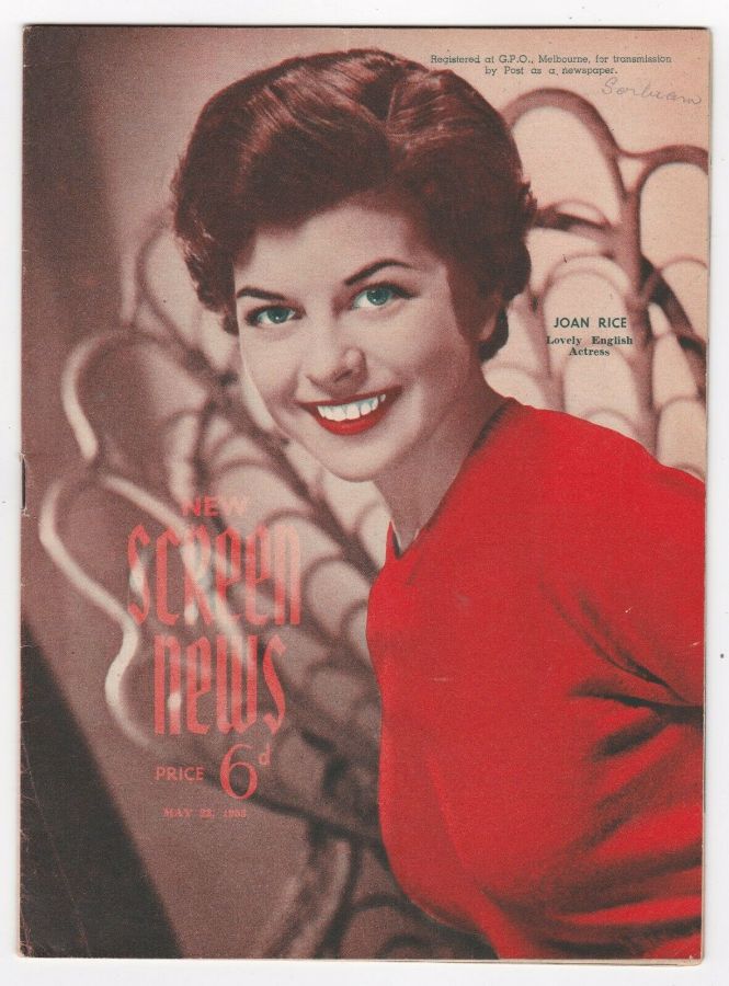 NEW SCREEN NEWS magazine side cover 22 May 1953
