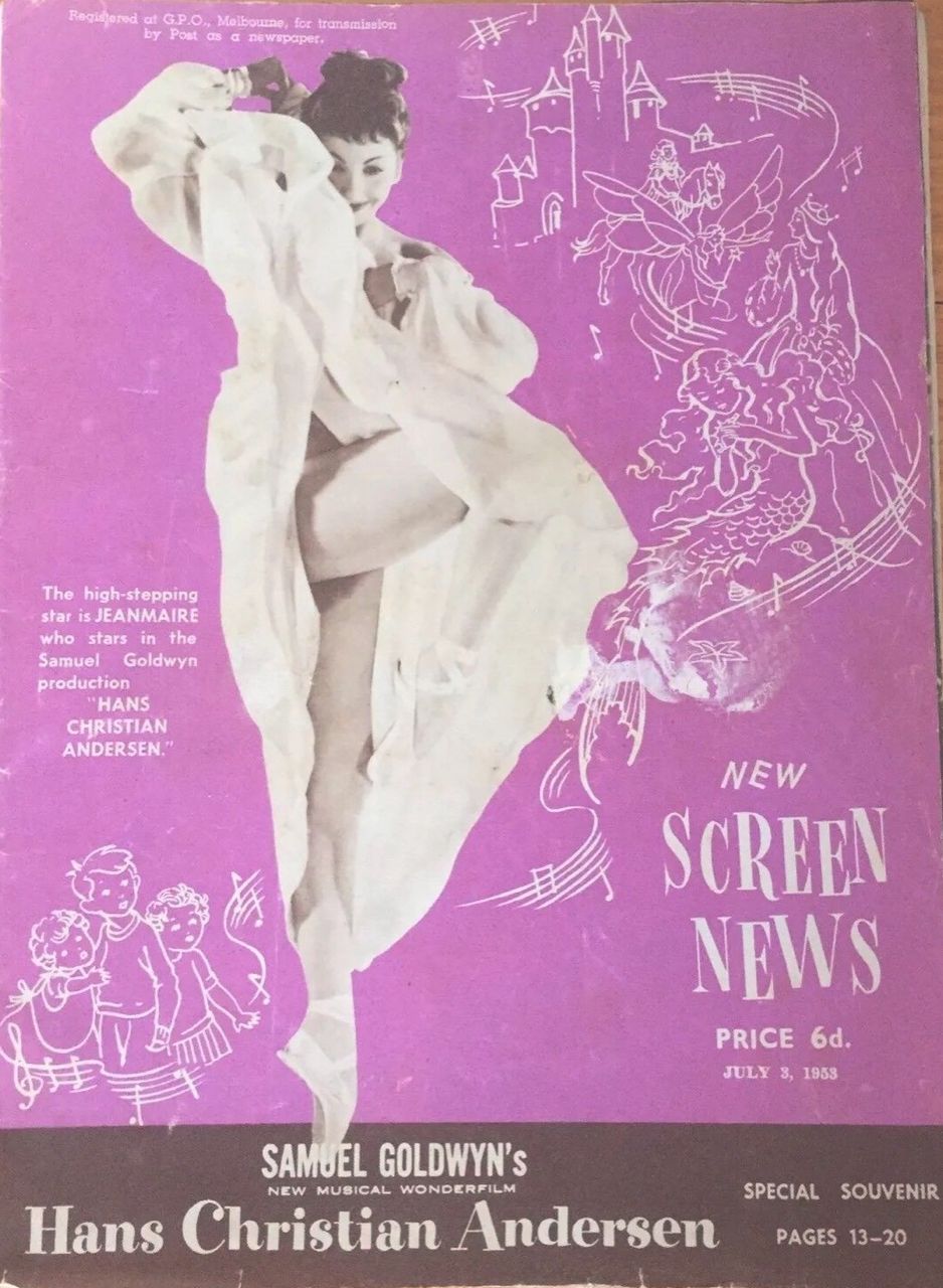 NEW SCREEN NEWS magazine side cover 3 July 1953