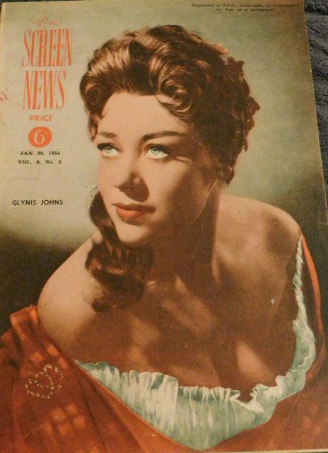NEW SCREEN NEWS magazine side cover  Vol 8 No  3 29 January 1954
