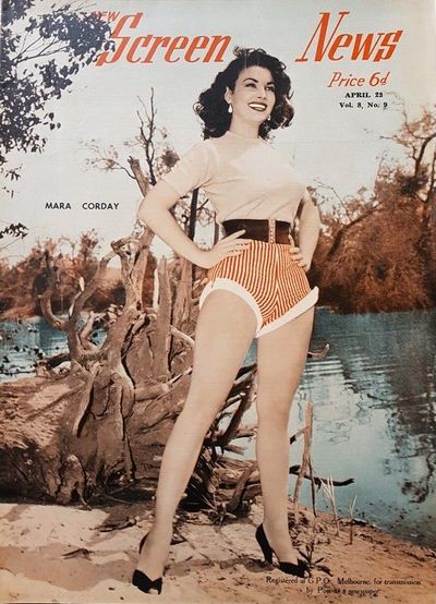NEW SCREEN NEWS magazine side cover  Vol 8 No  9 23 April 1954
