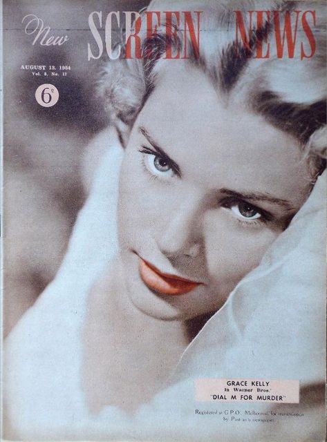 NEW SCREEN NEWS magazine side cover  Vol 8 No 17 13 August 1954