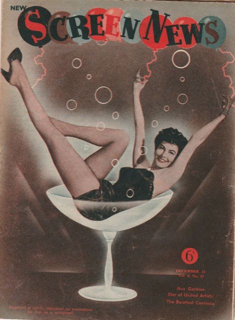 NEW SCREEN NEWS magazine side cover  Vol 8 No  27 31 December 1954