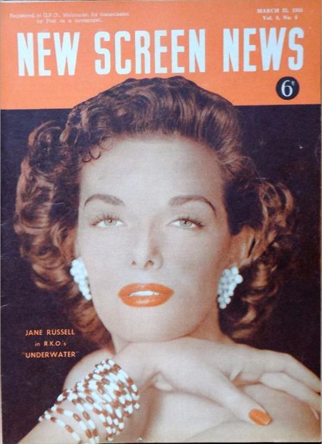 NEW SCREEN NEWS magazine side cover  Vol 9 No 6 25 March 1955
