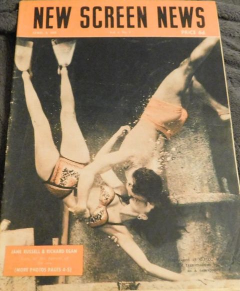 NEW SCREEN NEWS magazine side cover  Vol 9 No  7 8 April 1955