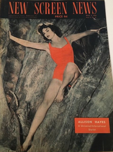 NEW SCREEN NEWS magazine side cover  Vol 9 No  9 6 May 1955
