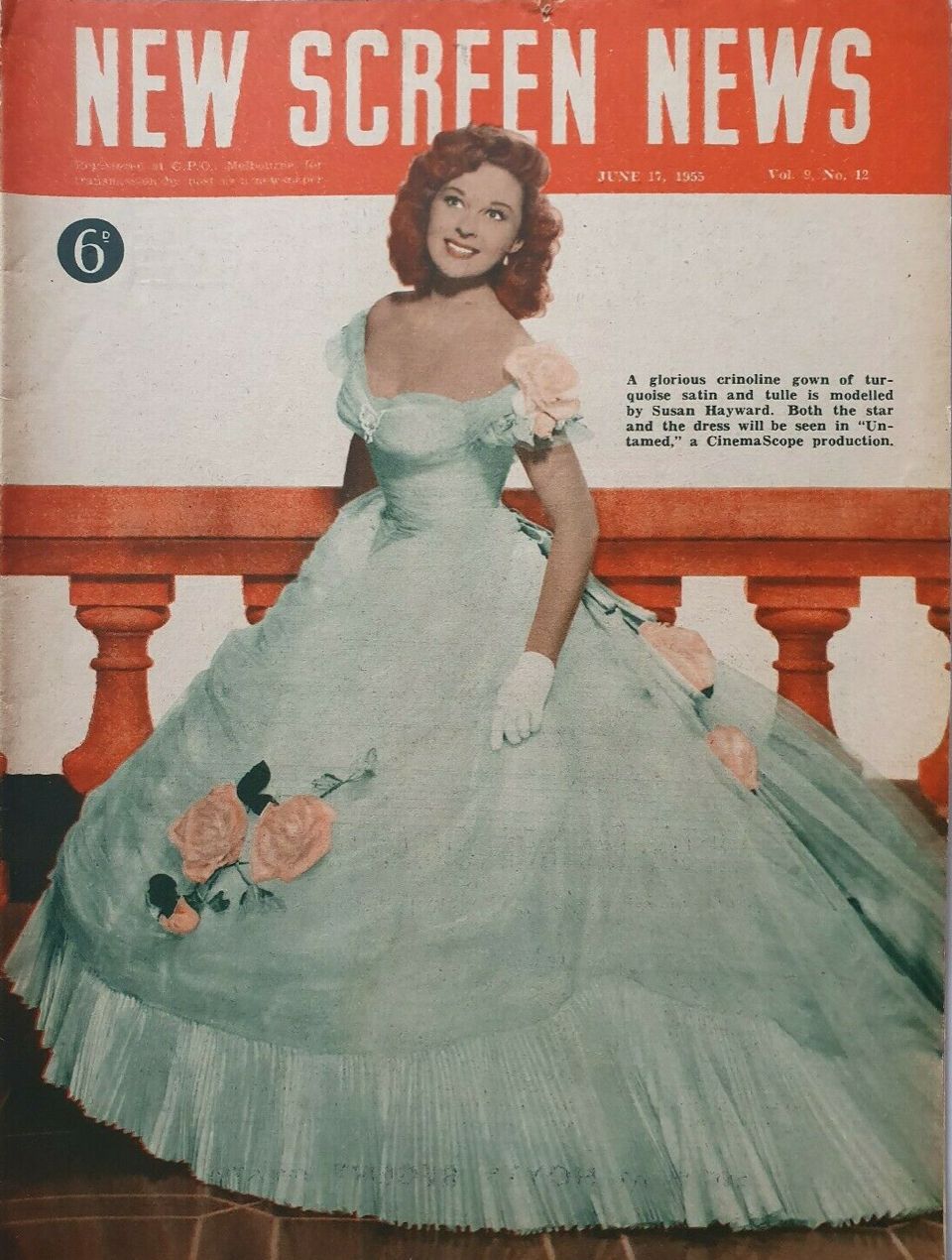 NEW SCREEN NEWS magazine side cover  Vol 9 No  12 17 June 1955