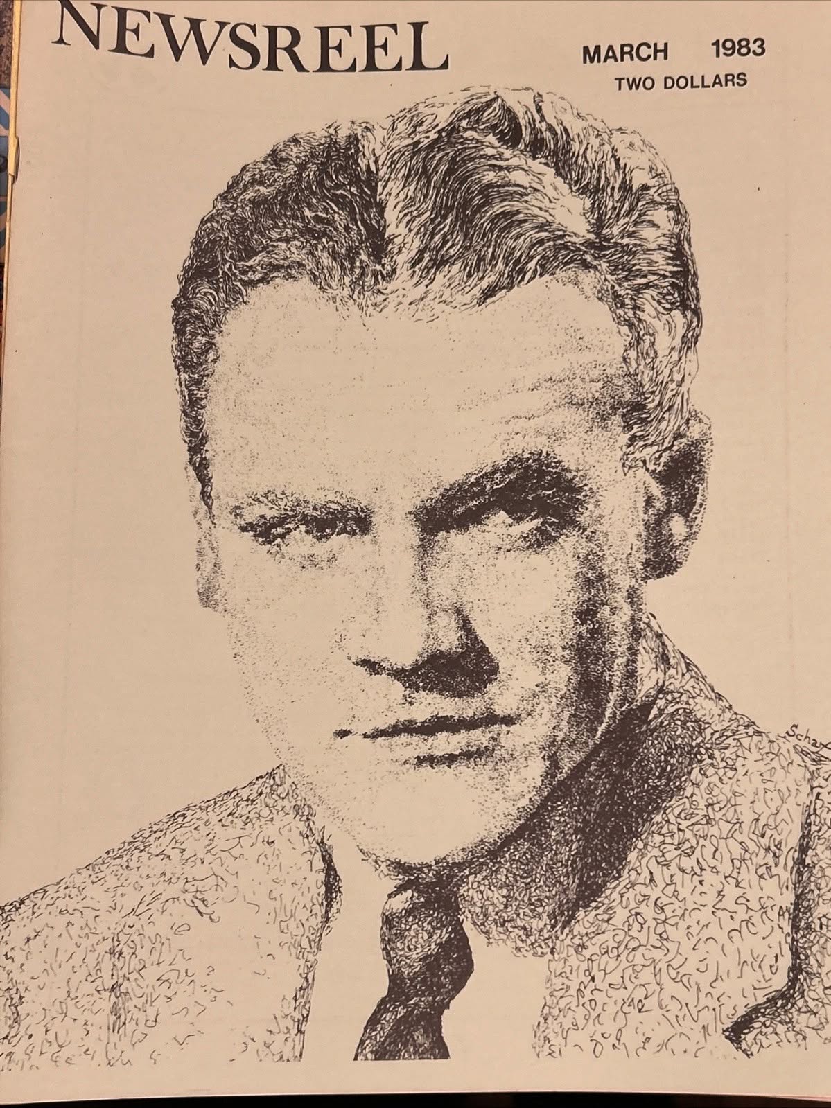 NEWSREEL magazine side cover  March 1983