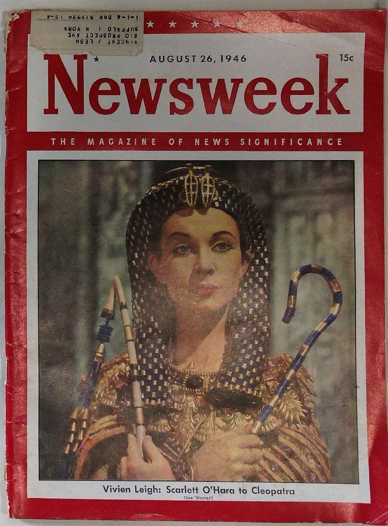 NEWSWEEK magazine side cover 26 August 1946