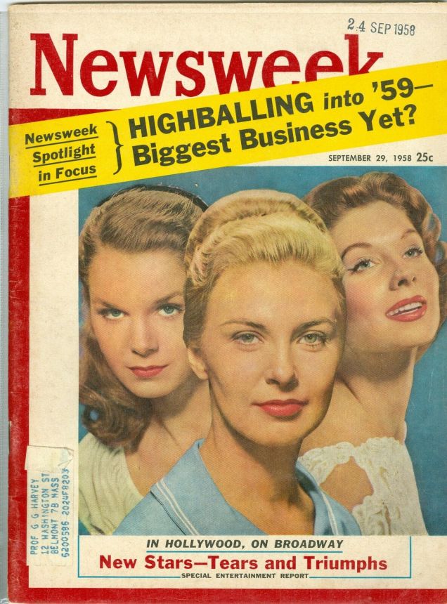 NEWSWEEK magazine side cover 29 September 1958