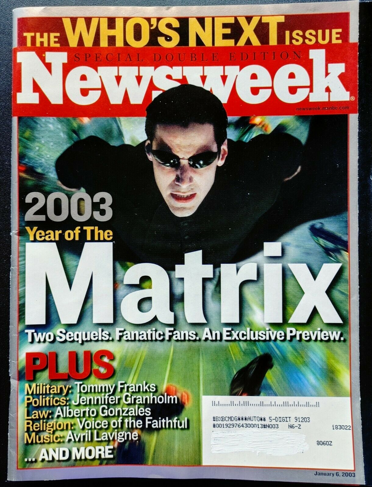 NEWSWEEK magazine side cover 30 December 2002