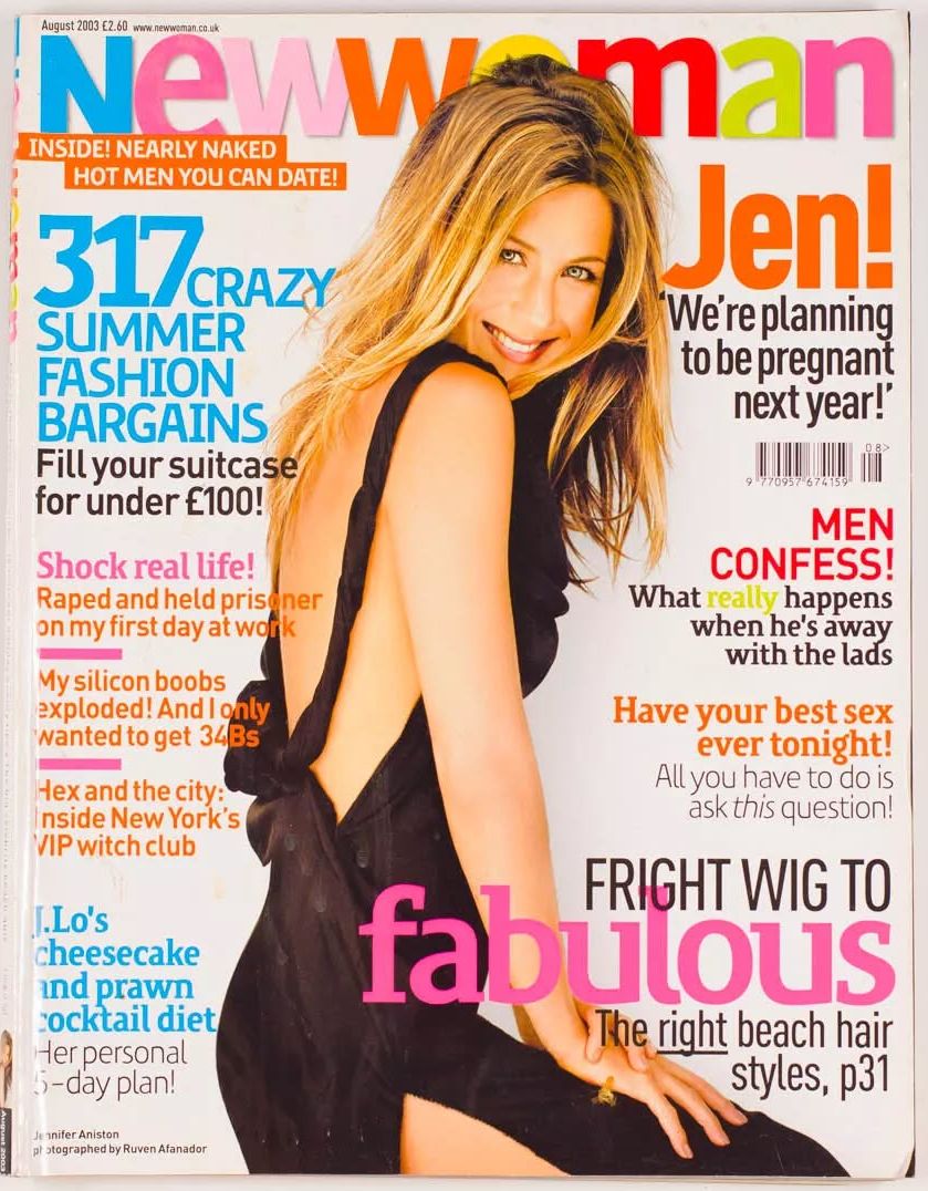 NEW WOMAN UK magazine side cover  August 2003