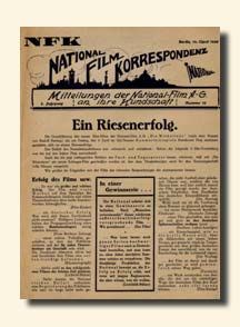 NFK-NATIONAL FILM KORRESPONDENZ magazine side cover  1924