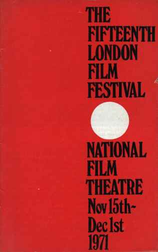 NFT LONDON FILM FESTIVAL GUIDES magazine side cover November 1971