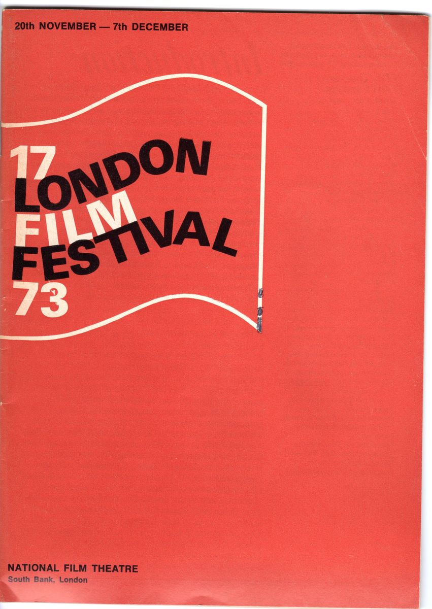 NFT LONDON FILM FESTIVAL GUIDES magazine side cover November 1973