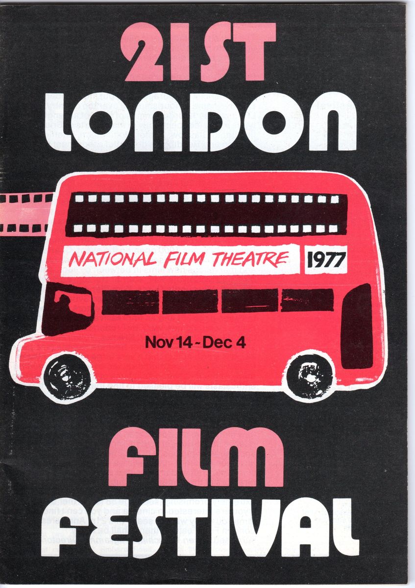 NFT LONDON FILM FESTIVAL GUIDES magazine side cover November 1977