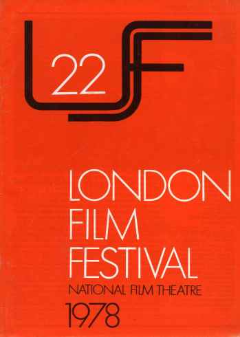 NFT LONDON FILM FESTIVAL GUIDES magazine side cover November 1978
