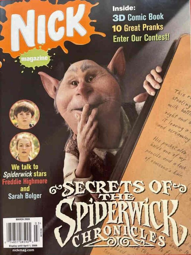 NICKELODEON (1990s-2000s) magazine side cover Issue 139  March 2008