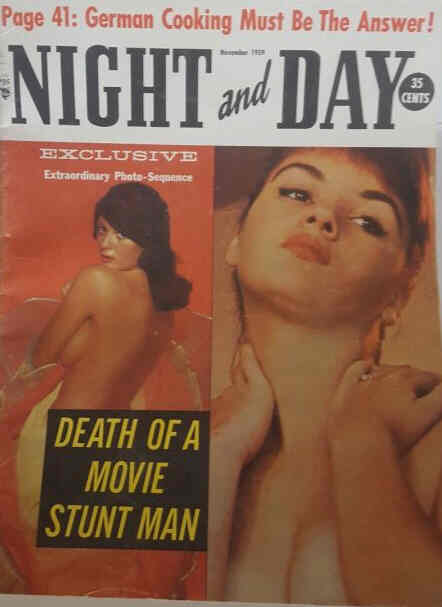 NIGHT AND DAY magazine side cover  November 1959