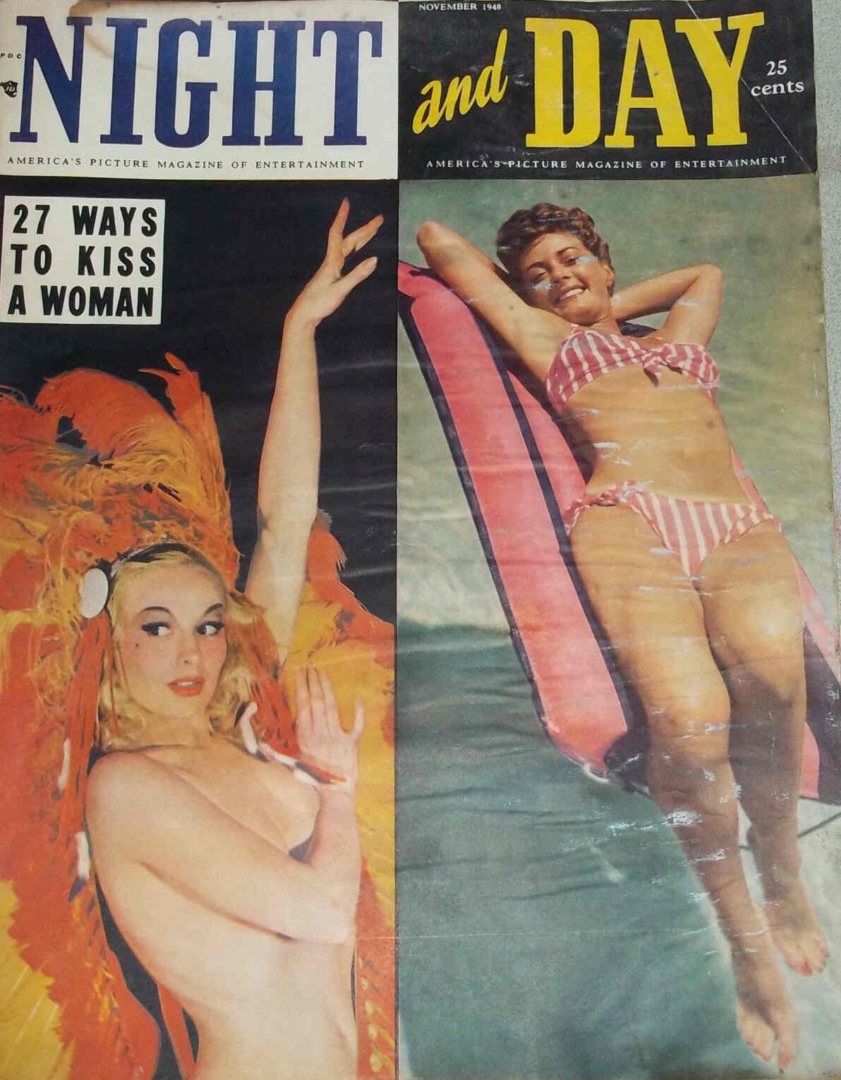 NIGHT AND DAY magazine side cover Issue 1 November 1948