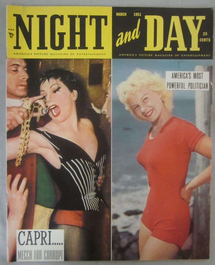 NIGHT AND DAY magazine side cover March 1951