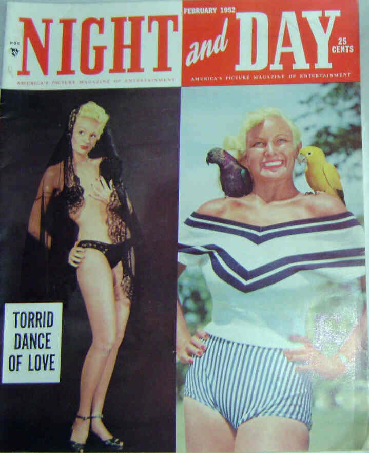 NIGHT AND DAY magazine side cover February 1952