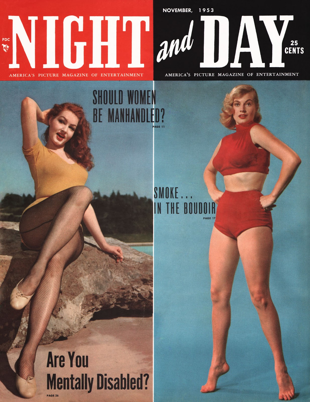 NIGHT AND DAY magazine side cover November 1953